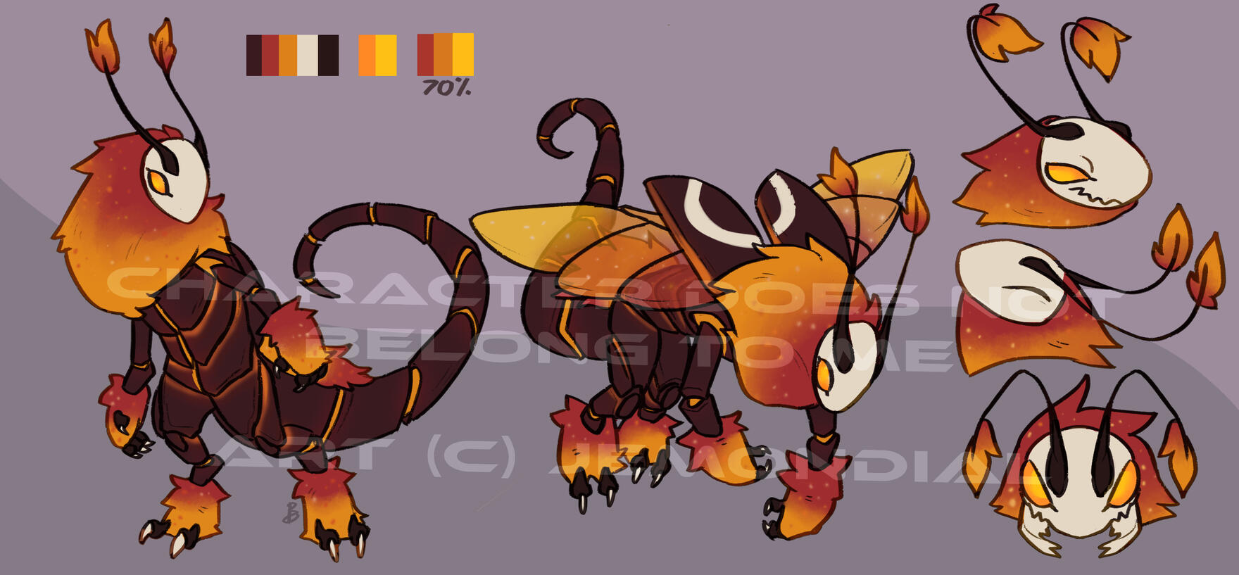 Front-view + 1 more pose + 3 expressions + color palette